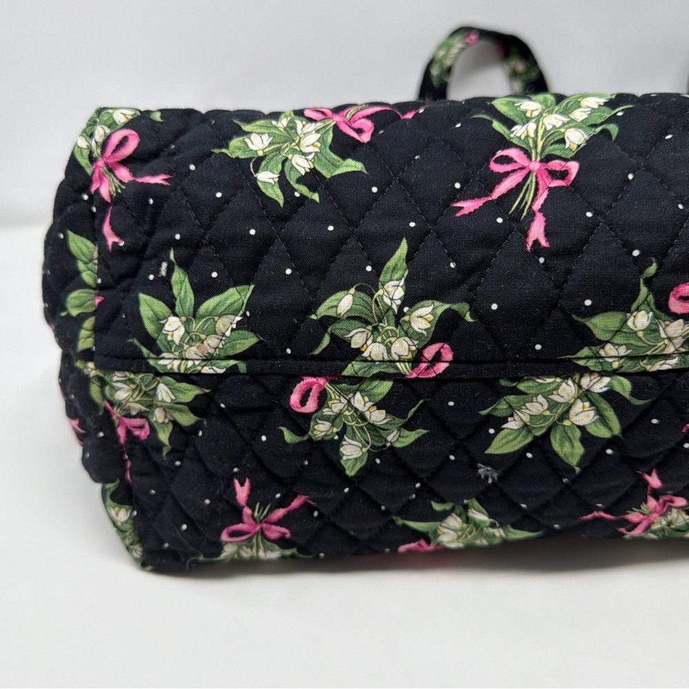 Vera Bradley New Hope Breast Cancer Vintage Tote Black Pink Green READ - Picture 11 of 15